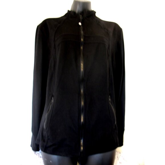 Tangerine Black Zipper Polyester/Spandex/Mesh Women's Athletic Jacket Size XL - Picture 3 of 12